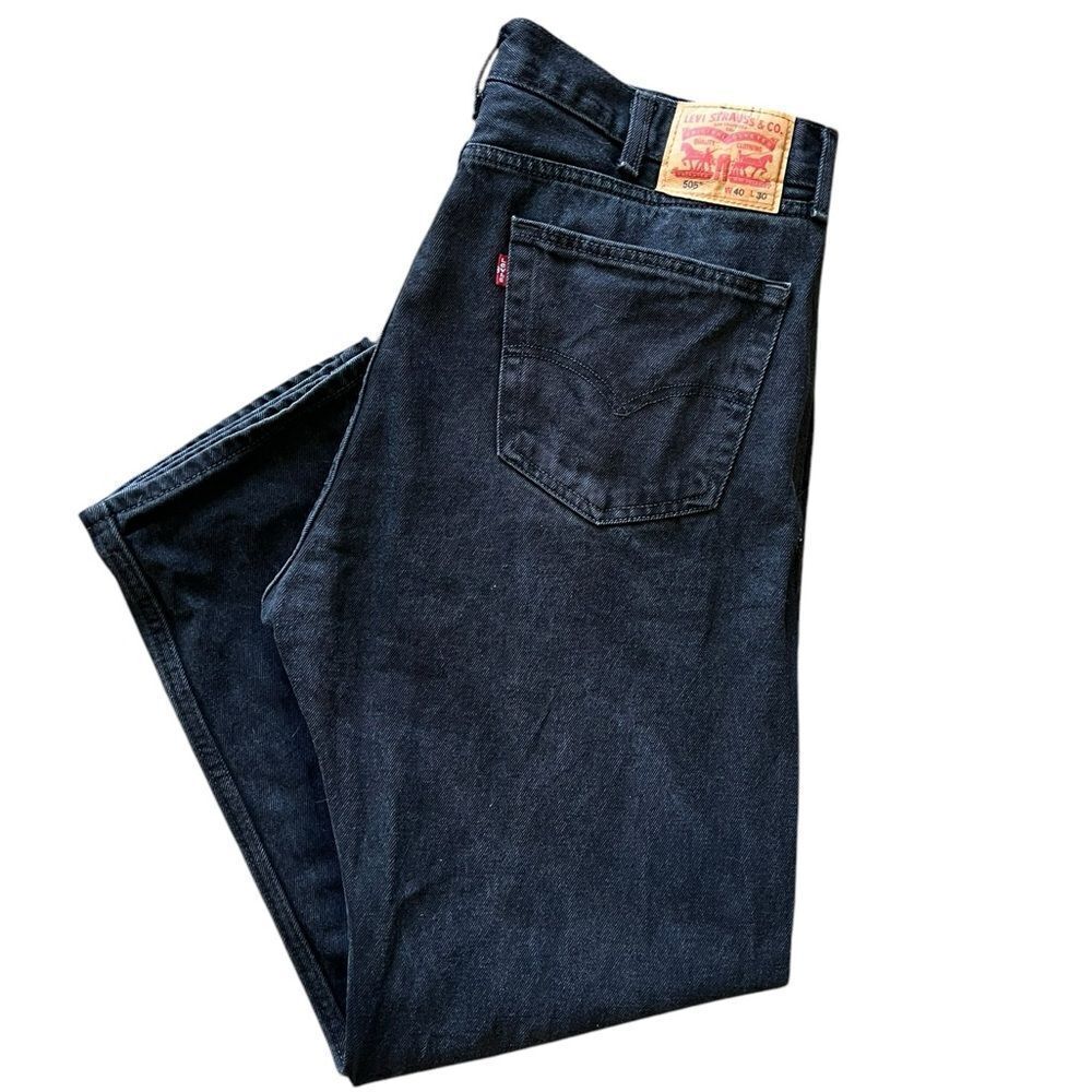 Levi’s 505 Men’s Jeans W40 L30 Water<Less Denim Straight Fit - Black